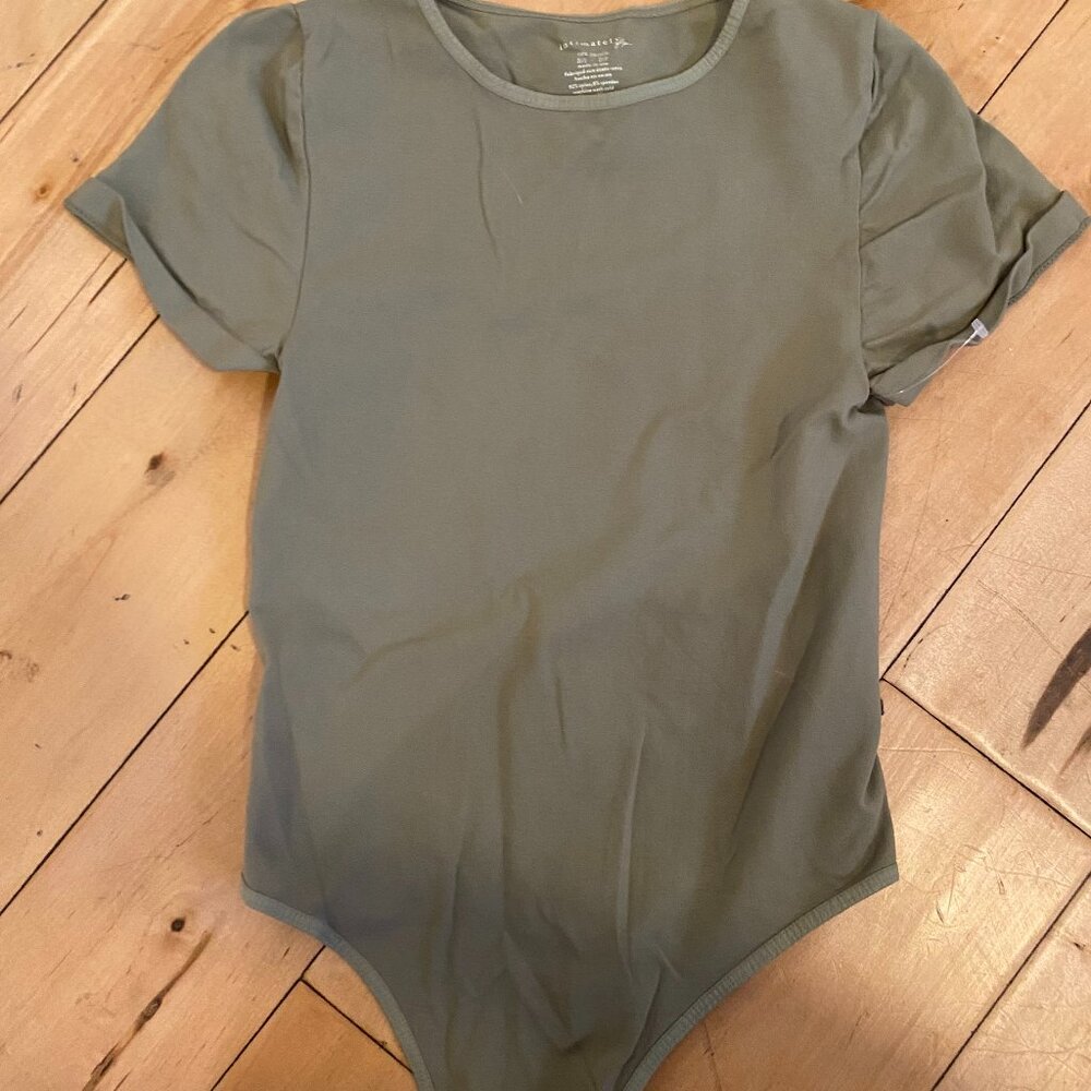 Free People Intimates - green short sleeve bodysuit